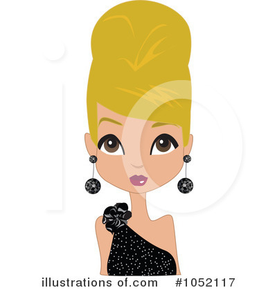 Royalty-Free (RF) Beehive Hair Clipart Illustration by peachidesigns - Stock Sample #1052117