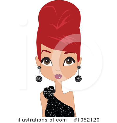 Royalty-Free (RF) Beehive Hair Clipart Illustration by peachidesigns - Stock Sample #1052120