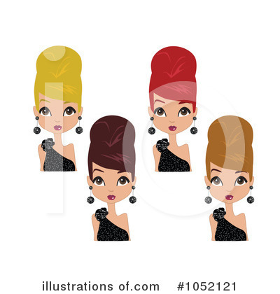 Royalty-Free (RF) Beehive Hair Clipart Illustration by peachidesigns - Stock Sample #1052121