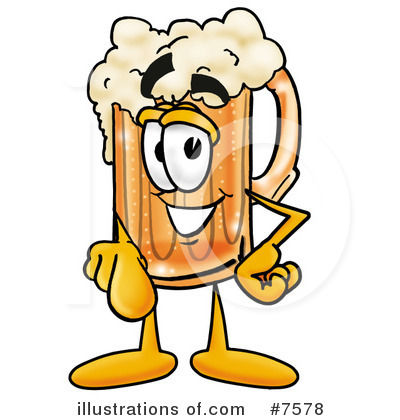 Royalty-Free (RF) Beer Mug Clipart Illustration by Mascot Junction - Stock Sample #7578