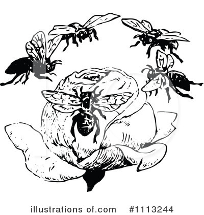 Royalty-Free (RF) Bees Clipart Illustration by Prawny Vintage - Stock Sample #1113244