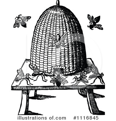 Royalty-Free (RF) Bees Clipart Illustration by Prawny Vintage - Stock Sample #1116845