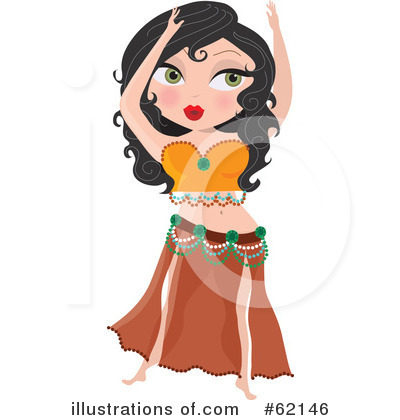 Royalty-Free (RF) Belly Dancer Clipart Illustration by Maria Bell - Stock Sample #62146