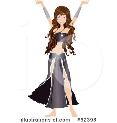 Royalty-Free (RF) Belly Dancer Clipart Illustration by Melisende Vector - Stock Sample #62398