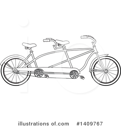 Tandem Bicycle Clipart #1409767 by djart