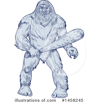 Royalty-Free (RF) Bigfoot Clipart Illustration by patrimonio - Stock Sample #1458245