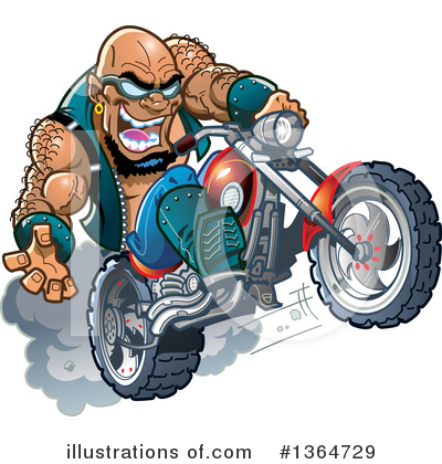 Biker Dude Clipart #1364729 by Clip Art Mascots