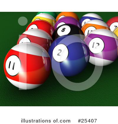 Royalty-Free (RF) Billiards Clipart Illustration by KJ Pargeter - Stock Sample #25407