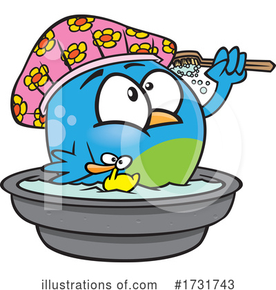 Bird Bath Clipart #1731743 by toonaday