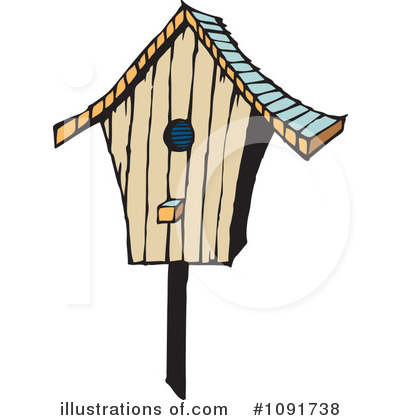 Bird House Clipart #1091738 by Steve Klinkel