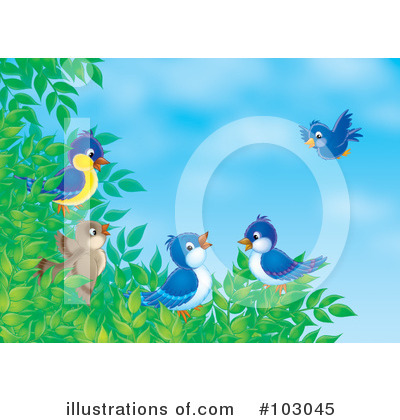 Royalty-Free (RF) Birds Clipart Illustration by Alex Bannykh - Stock Sample #103045