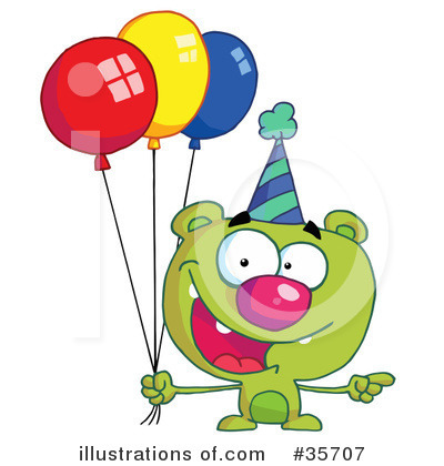 Royalty-Free (RF) Birthday Bear Clipart Illustration by Hit Toon - Stock Sample #35707
