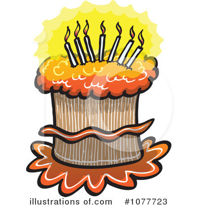 Royalty-Free (RF) Birthday Cake Clipart Illustration by Zooco - Stock Sample #1077723