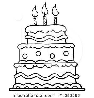 Royalty-Free (RF) Birthday Cake Clipart Illustration by Hit Toon - Stock Sample #1093688