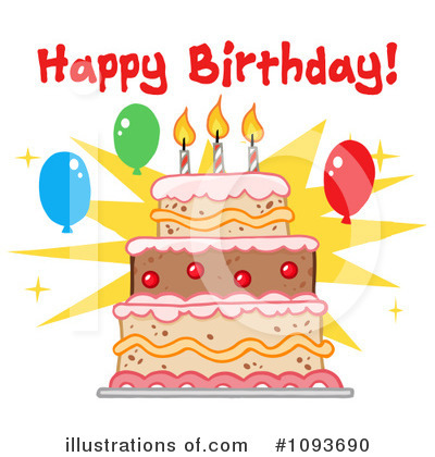 Royalty-Free (RF) Birthday Cake Clipart Illustration by Hit Toon - Stock Sample #1093690