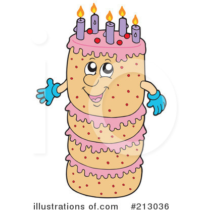 Royalty-Free (RF) Birthday Cake Clipart Illustration by visekart - Stock Sample #213036