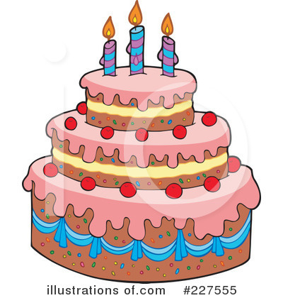 Royalty-Free (RF) Birthday Cake Clipart Illustration by visekart - Stock Sample #227555