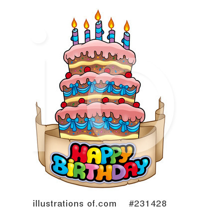 Royalty-Free (RF) Birthday Cake Clipart Illustration by visekart - Stock Sample #231428