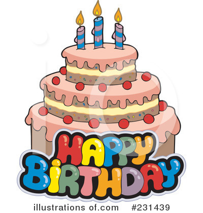 Royalty-Free (RF) Birthday Cake Clipart Illustration by visekart - Stock Sample #231439