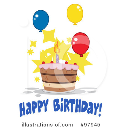 Royalty-Free (RF) Birthday Cake Clipart Illustration by Hit Toon - Stock Sample #97945