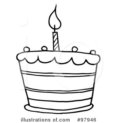 Royalty-Free (RF) Birthday Cake Clipart Illustration by Hit Toon - Stock Sample #97946