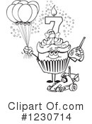 Birthday Cupcake Clipart #1230714 by Dennis Holmes Designs