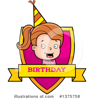 Royalty-Free (RF) Birthday Girl Clipart Illustration by Cory Thoman - Stock Sample #1375758