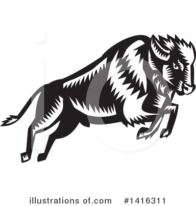 Royalty-Free (RF) Bison Clipart Illustration by patrimonio - Stock Sample #1416311