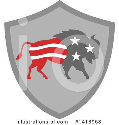 Royalty-Free (RF) Bison Clipart Illustration by patrimonio - Stock Sample #1418968