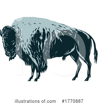 Royalty-Free (RF) Bison Clipart Illustration by patrimonio - Stock Sample #1770887