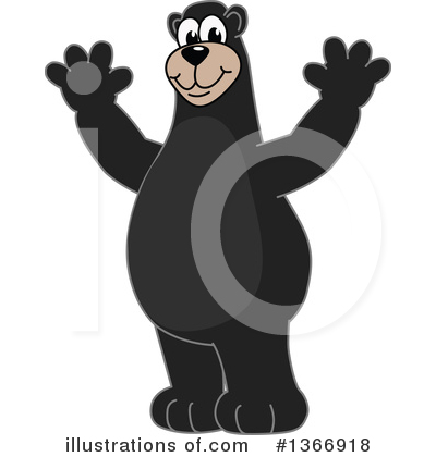 Royalty-Free (RF) Black Bear School Mascot Clipart Illustration by Mascot Junction - Stock Sample #1366918