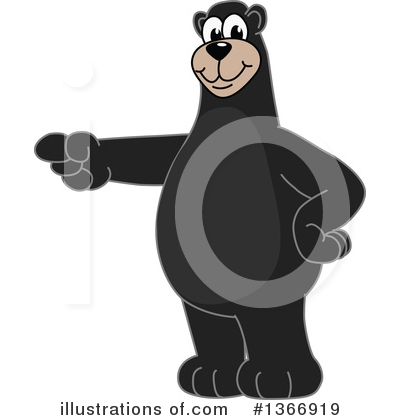 Royalty-Free (RF) Black Bear School Mascot Clipart Illustration by Mascot Junction - Stock Sample #1366919