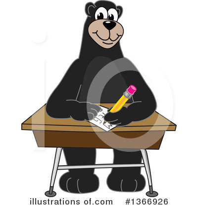 Royalty-Free (RF) Black Bear School Mascot Clipart Illustration by Mascot Junction - Stock Sample #1366926