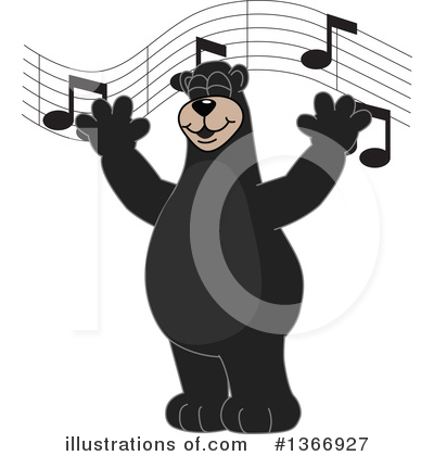 Royalty-Free (RF) Black Bear School Mascot Clipart Illustration by Mascot Junction - Stock Sample #1366927