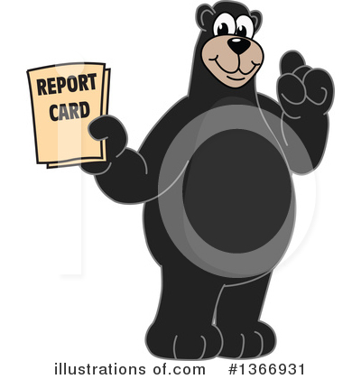 Royalty-Free (RF) Black Bear School Mascot Clipart Illustration by Mascot Junction - Stock Sample #1366931
