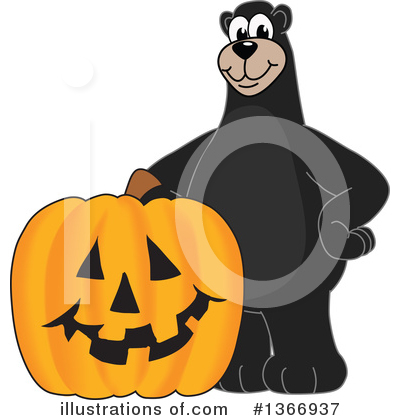 Royalty-Free (RF) Black Bear School Mascot Clipart Illustration by Mascot Junction - Stock Sample #1366937