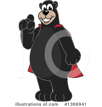 Royalty-Free (RF) Black Bear School Mascot Clipart Illustration by Mascot Junction - Stock Sample #1366941