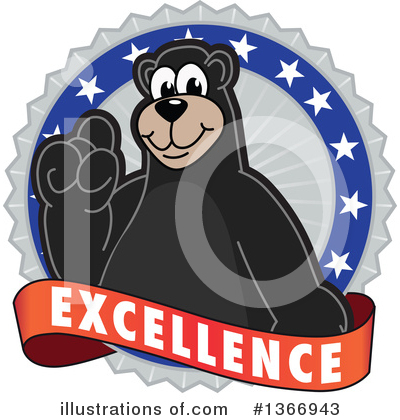 Royalty-Free (RF) Black Bear School Mascot Clipart Illustration by Mascot Junction - Stock Sample #1366943
