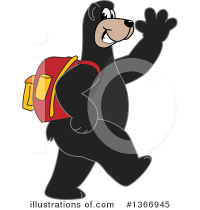 Royalty-Free (RF) Black Bear School Mascot Clipart Illustration by Mascot Junction - Stock Sample #1366945