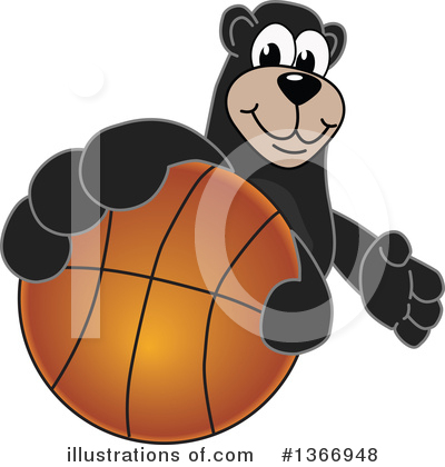 Royalty-Free (RF) Black Bear School Mascot Clipart Illustration by Mascot Junction - Stock Sample #1366948