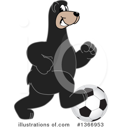 Royalty-Free (RF) Black Bear School Mascot Clipart Illustration by Mascot Junction - Stock Sample #1366953