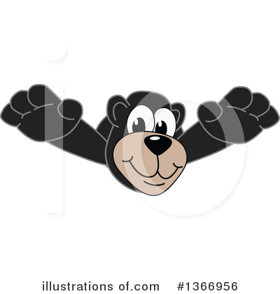 Black Bear School Mascot Clipart #1366956 by Mascot Junction