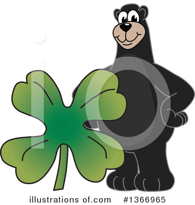 Black Bear School Mascot Clipart #1366965 by Mascot Junction