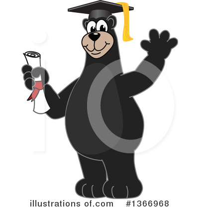 Royalty-Free (RF) Black Bear School Mascot Clipart Illustration by Mascot Junction - Stock Sample #1366968