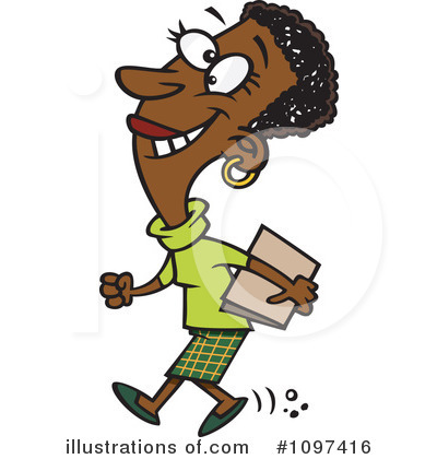 Royalty-Free (RF) Black Businesswoman Clipart Illustration by toonaday - Stock Sample #1097416