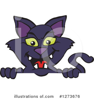 Royalty-Free (RF) Black Cat Clipart Illustration by Dennis Holmes Designs - Stock Sample #1273676