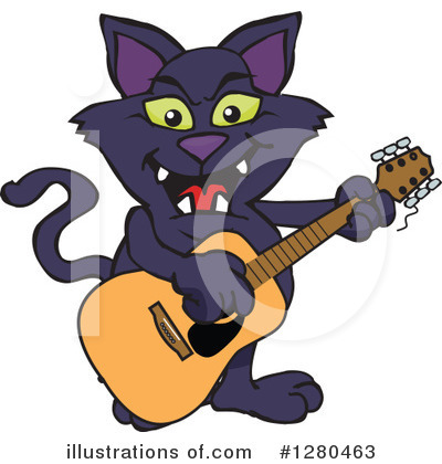 Royalty-Free (RF) Black Cat Clipart Illustration by Dennis Holmes Designs - Stock Sample #1280463