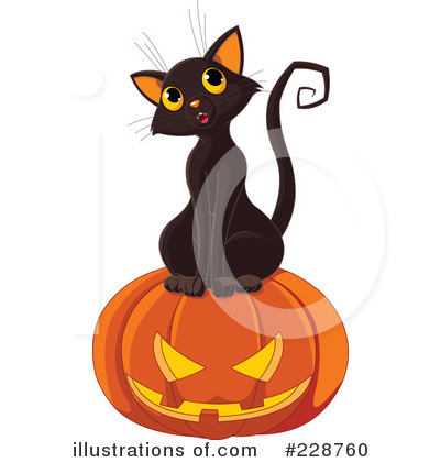 Royalty-Free (RF) Black Cat Clipart Illustration by Pushkin - Stock Sample #228760