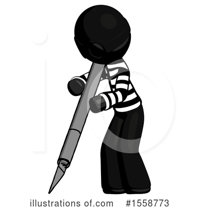 Royalty-Free (RF) Black Design Mascot Clipart Illustration by Leo Blanchette - Stock Sample #1558773