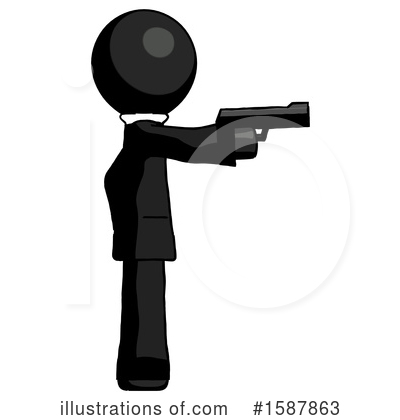 Royalty-Free (RF) Black Design Mascot Clipart Illustration by Leo Blanchette - Stock Sample #1587863